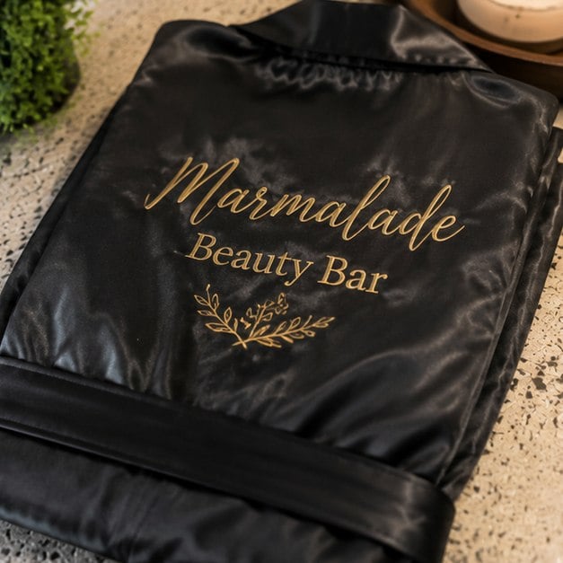 Personalized satin robes — customer photo